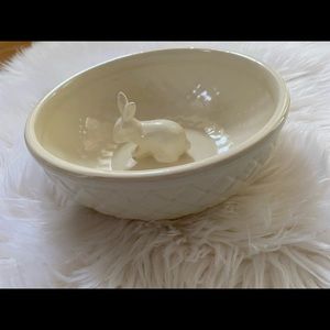 Threshold Earthenware Bowl With Bunny Cream NEW